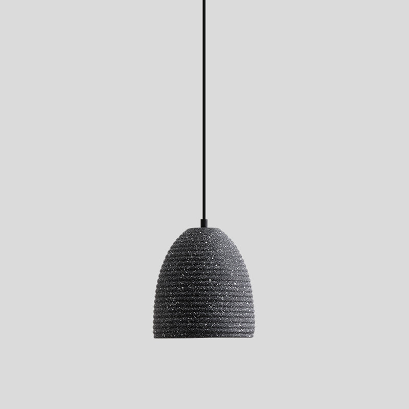 Geometrical Restaurant Ceiling Light Cement Single Simplicity Hanging Pendant Light Black Dome Clearhalo 'Ceiling Lights' 'Modern Pendants' 'Modern' 'Pendant Lights' 'Pendants' Lighting' 2205416