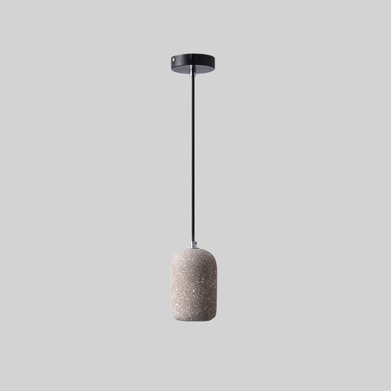 Nordic Capsule Pendant Light Cement Single-Bulb Dining Room Suspension Light Fixture Grey Clearhalo 'Ceiling Lights' 'Modern Pendants' 'Modern' 'Pendant Lights' 'Pendants' Lighting' 2205426