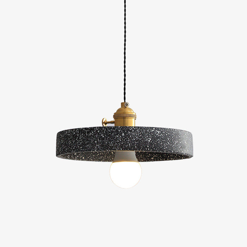 Terrazzo Geometric Suspension Light Minimalistic 1-Light Pendant Light for Dining Room Grey Round Clearhalo 'Ceiling Lights' 'Modern Pendants' 'Modern' 'Pendant Lights' 'Pendants' Lighting' 2205433