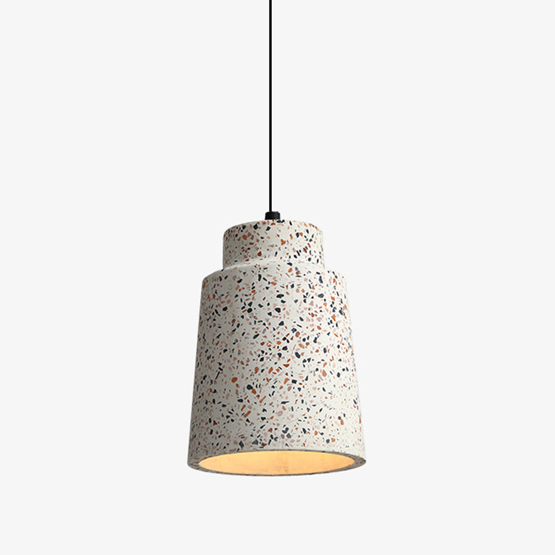 Terrazzo Geometric Suspension Light Minimalistic 1-Light Pendant Light for Dining Room Grey Long Column Clearhalo 'Ceiling Lights' 'Modern Pendants' 'Modern' 'Pendant Lights' 'Pendants' Lighting' 2205441