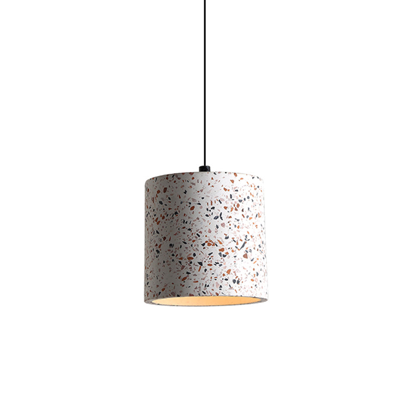 Terrazzo Geometric Suspension Light Minimalistic 1-Light Pendant Light for Dining Room Light Gray Geometric Clearhalo 'Ceiling Lights' 'Modern Pendants' 'Modern' 'Pendant Lights' 'Pendants' Lighting' 2205444