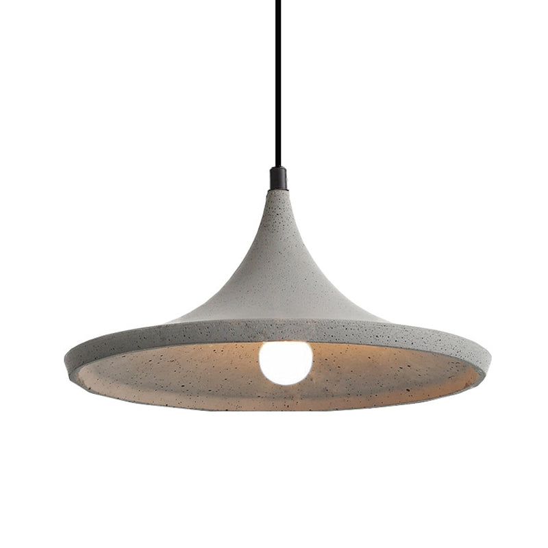 Cone Suspension Lighting Simplicity Cement 1��Head Dining Room Pendant Ceiling Light in Grey Clearhalo 'Ceiling Lights' 'Modern Pendants' 'Modern' 'Pendant Lights' 'Pendants' Lighting' 2205457