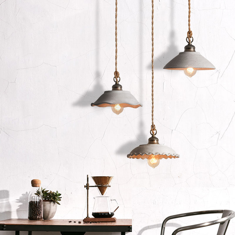 Bowl Dining Room Ceiling Light Cement Single Minimalist Hanging Pendant Light in Grey Clearhalo 'Ceiling Lights' 'Modern Pendants' 'Modern' 'Pendant Lights' 'Pendants' Lighting' 2205459