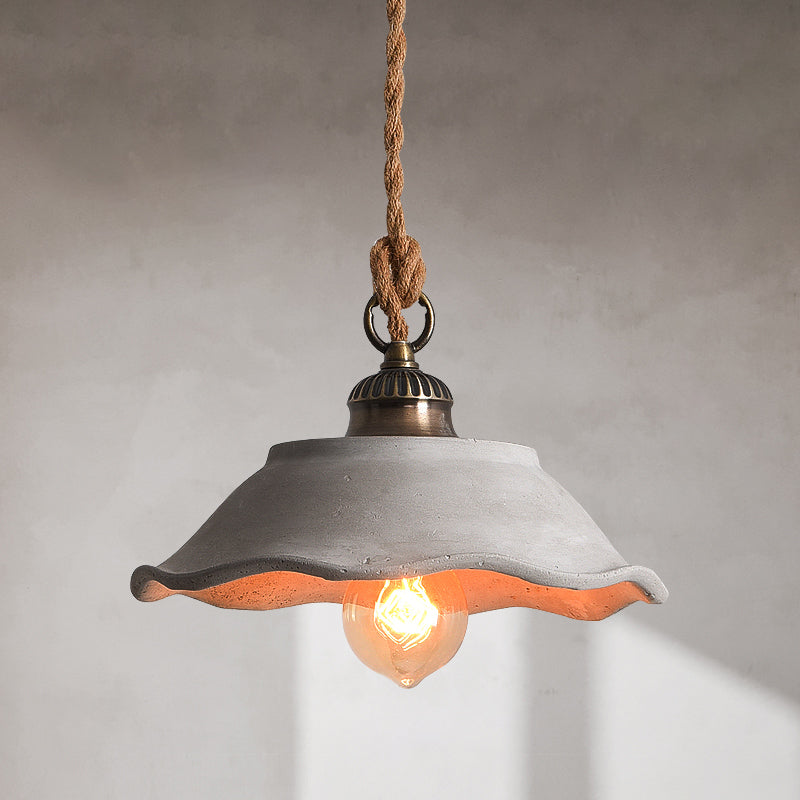 Bowl Dining Room Ceiling Light Cement Single Minimalist Hanging Pendant Light in Grey Grey B Clearhalo 'Ceiling Lights' 'Modern Pendants' 'Modern' 'Pendant Lights' 'Pendants' Lighting' 2205461