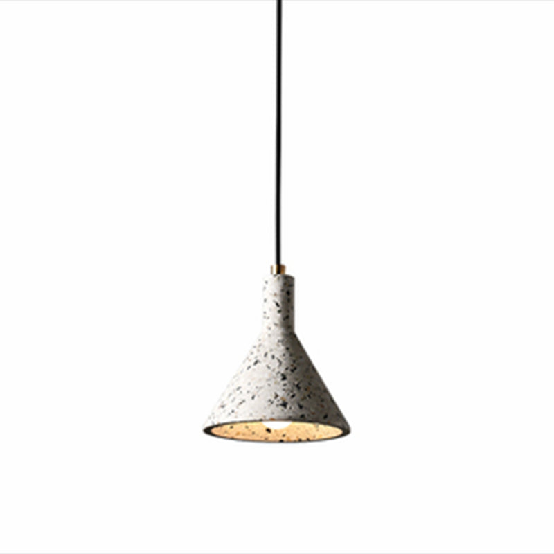 Funnel Pendant Light Simplicity Terrazzo Single-Bulb Dining Room Suspension Light Fixture Clearhalo 'Ceiling Lights' 'Modern Pendants' 'Modern' 'Pendant Lights' 'Pendants' Lighting' 2205466