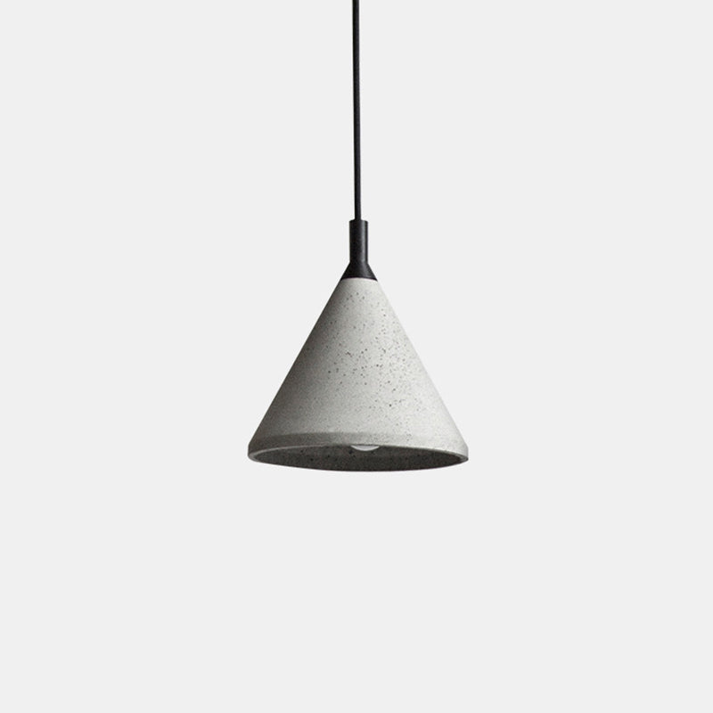 Nordic Style Conical Suspension Light Cement 1-Light Dining Room Pendant Light Fixture in Grey Grey 7