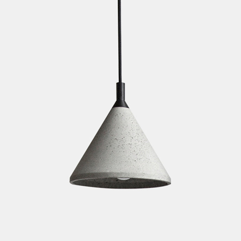 Nordic Style Conical Suspension Light Cement 1-Light Dining Room Pendant Light Fixture in Grey Grey 9.5