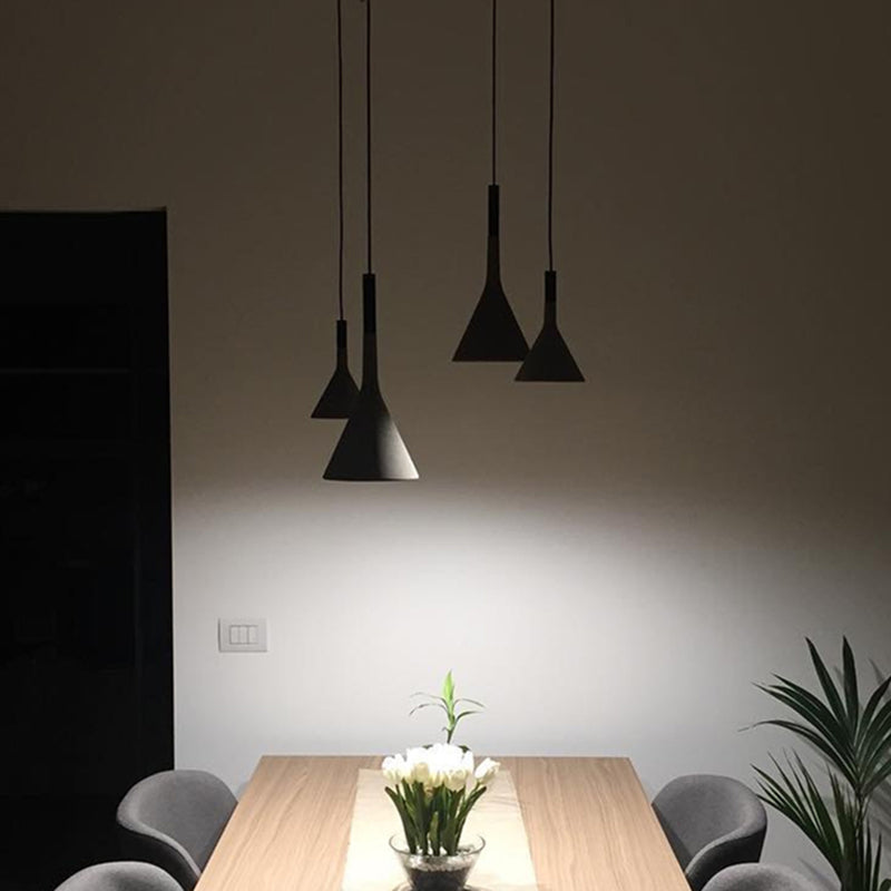 Funnel Dining Room Suspension Lighting Cement 1��Head Minimalist Pendant Ceiling Light in Grey Clearhalo 'Ceiling Lights' 'Modern Pendants' 'Modern' 'Pendant Lights' 'Pendants' Lighting' 2205487