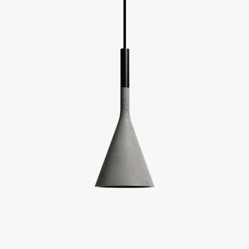 Funnel Dining Room Suspension Lighting Cement 1��Head Minimalist Pendant Ceiling Light in Grey Clearhalo 'Ceiling Lights' 'Modern Pendants' 'Modern' 'Pendant Lights' 'Pendants' Lighting' 2205491