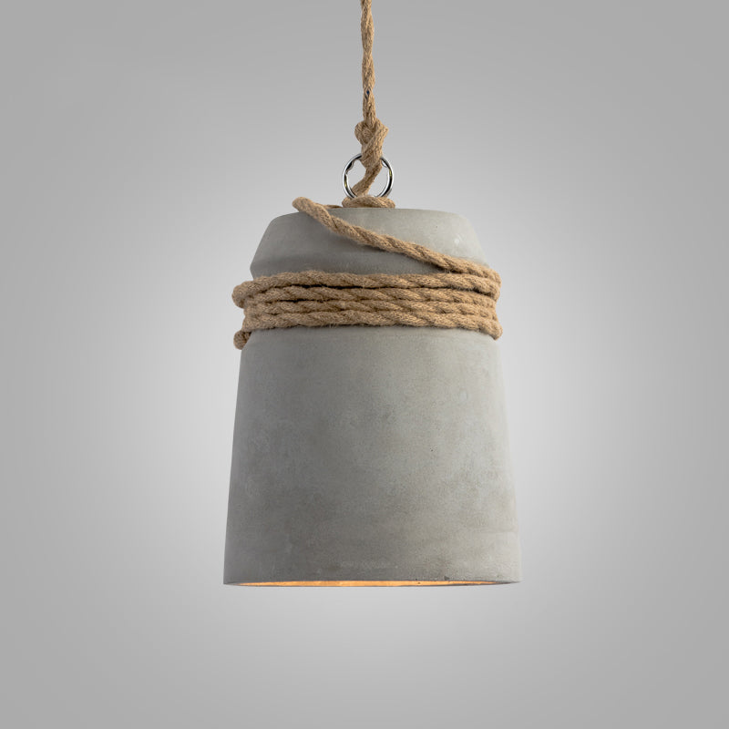 Bell Suspension Lighting Simplicity Cement Single-Bulb Dining Room Pendant Ceiling Light Grey A Clearhalo 'Ceiling Lights' 'Modern Pendants' 'Modern' 'Pendant Lights' 'Pendants' Lighting' 2205523