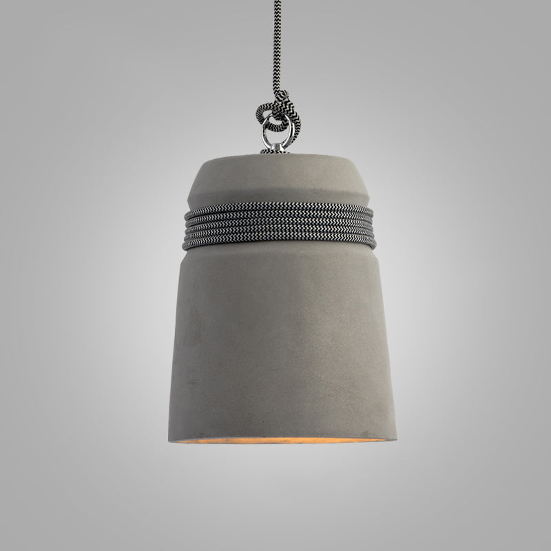 Bell Suspension Lighting Simplicity Cement Single-Bulb Dining Room Pendant Ceiling Light Grey B Clearhalo 'Ceiling Lights' 'Modern Pendants' 'Modern' 'Pendant Lights' 'Pendants' Lighting' 2205524