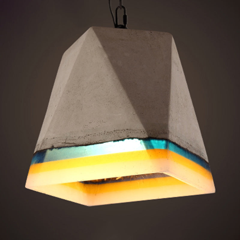 Contemporary Shaded Ceiling Light Cement 1-Light Restaurant Hanging Pendant Light in Grey Grey B Clearhalo 'Ceiling Lights' 'Modern Pendants' 'Modern' 'Pendant Lights' 'Pendants' Lighting' 2205532