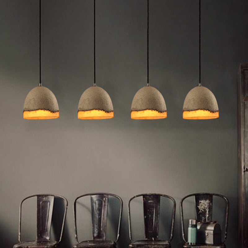 Contemporary Shaded Ceiling Light Cement 1-Light Restaurant Hanging Pendant Light in Grey Clearhalo 'Ceiling Lights' 'Modern Pendants' 'Modern' 'Pendant Lights' 'Pendants' Lighting' 2205533