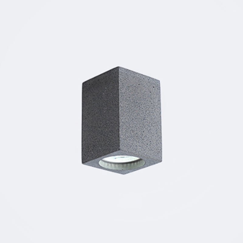 Simplicity Rectangular LED Flush Mount Lighting Cement Bedroom Flush Mount Ceiling Light Dark Gray 4