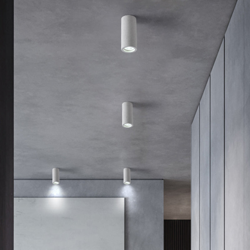 Cylinder Corridor Flush Ceiling Light Cement Minimalistic LED Flush Mount Lighting Fixture Clearhalo 'Ceiling Lights' 'Close To Ceiling Lights' 'Close to ceiling' 'Flush mount' Lighting' 2205664