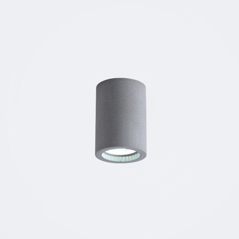 Cylinder Corridor Flush Ceiling Light Cement Minimalistic LED Flush Mount Lighting Fixture Light Gray 4