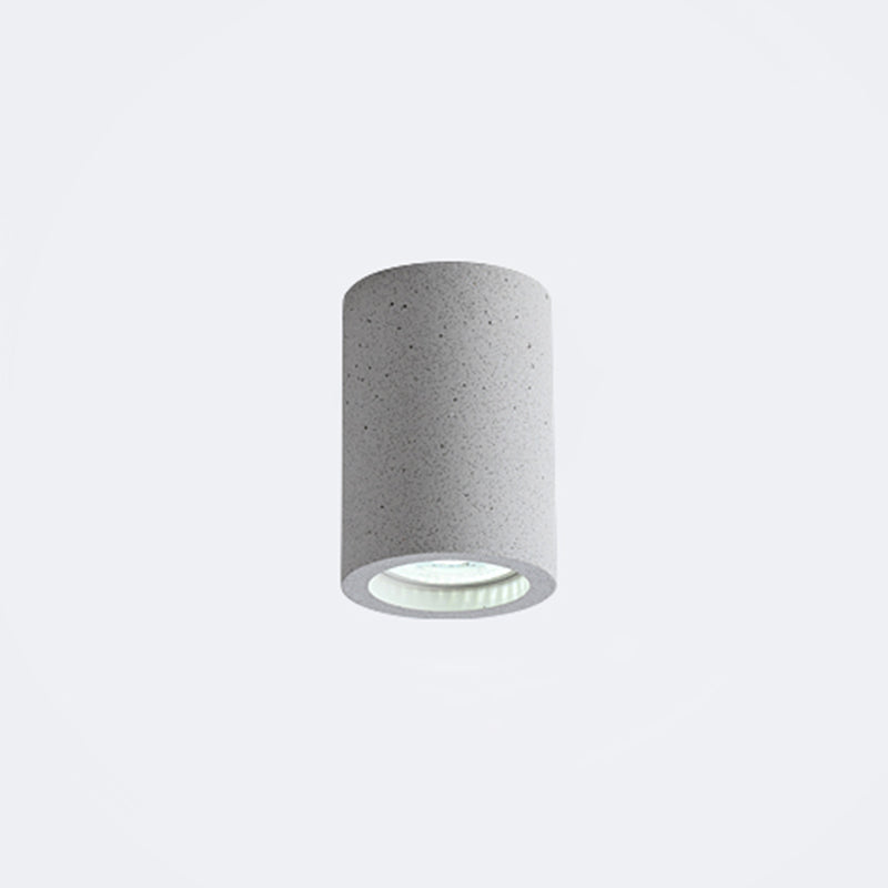 Cylinder Corridor Flush Ceiling Light Cement Minimalistic LED Flush Mount Lighting Fixture White 4