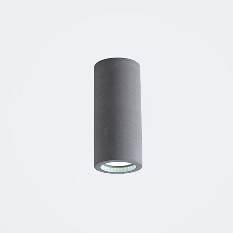 Cylinder Corridor Flush Ceiling Light Cement Minimalistic LED Flush Mount Lighting Fixture Light Gray 6