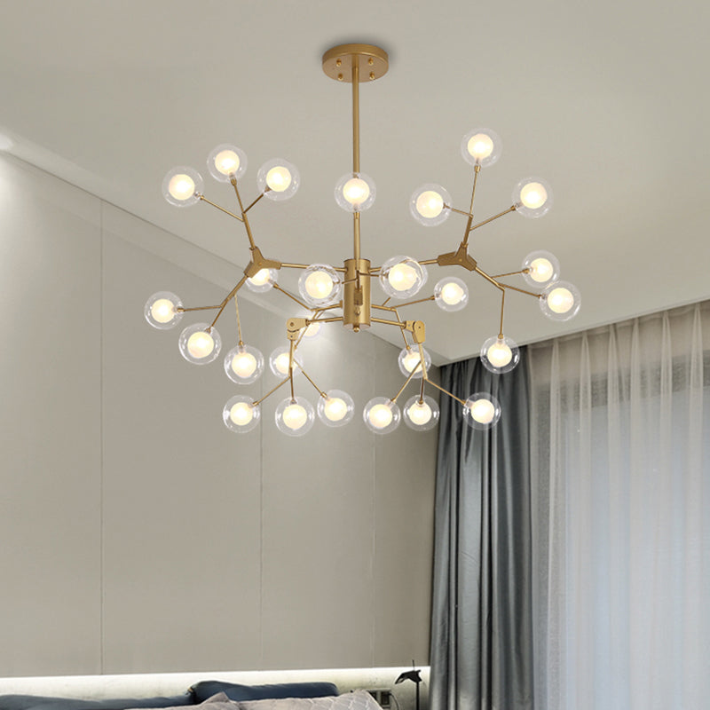 Bubble Ball Chandelier Lighting Minimalist Double-Layer Glass White LED Pendant Light Clearhalo 'Ceiling Lights' 'Chandeliers' 'Modern Chandeliers' 'Modern' Lighting' 2205791