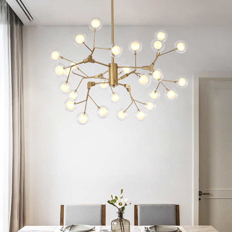 Bubble Ball Chandelier Lighting Minimalist Double-Layer Glass White LED Pendant Light Clearhalo 'Ceiling Lights' 'Chandeliers' 'Modern Chandeliers' 'Modern' Lighting' 2205792