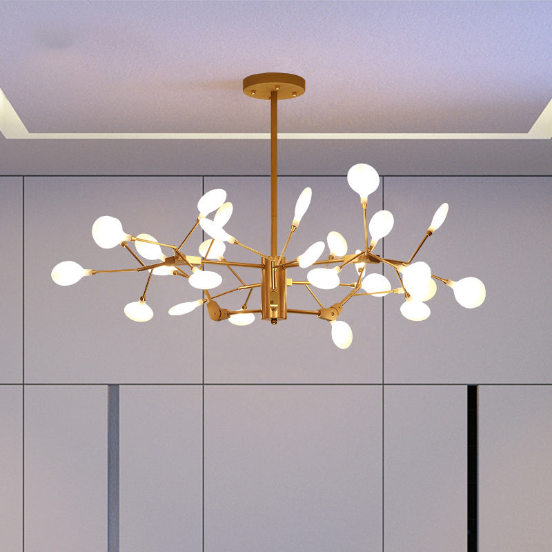 Branched Firefly Acrylic LED Ceiling Lighting Postmodern White Chandelier Light Fixture Clearhalo 'Ceiling Lights' 'Chandeliers' 'Modern Chandeliers' 'Modern' Lighting' 2205797