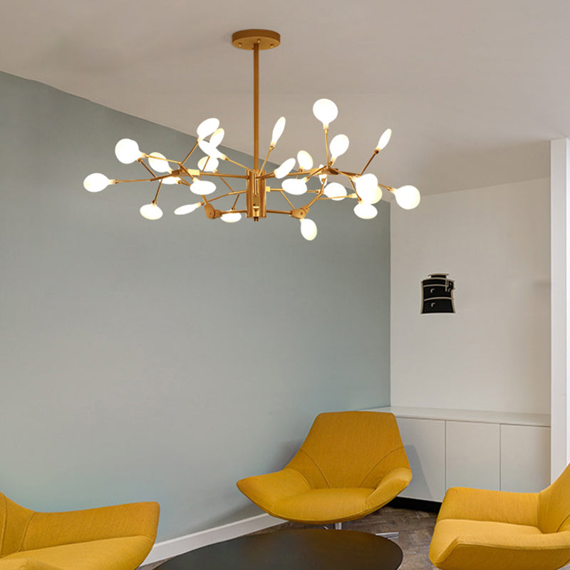 Branched Firefly Acrylic LED Ceiling Lighting Postmodern White Chandelier Light Fixture Clearhalo 'Ceiling Lights' 'Chandeliers' 'Modern Chandeliers' 'Modern' Lighting' 2205798