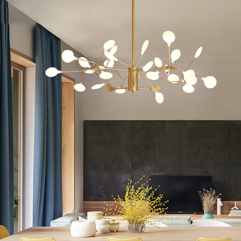 Branched Firefly Acrylic LED Ceiling Lighting Postmodern White Chandelier Light Fixture Clearhalo 'Ceiling Lights' 'Chandeliers' 'Modern Chandeliers' 'Modern' Lighting' 2205799