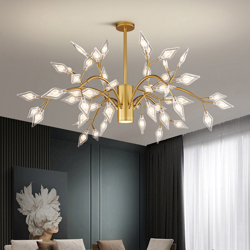 Simplicity Firefly Chandelier Light Acrylic Living Room LED Pendant Light Fixture 54 Gold Clearhalo 'Ceiling Lights' 'Chandeliers' 'Modern Chandeliers' 'Modern' Lighting' 2205825