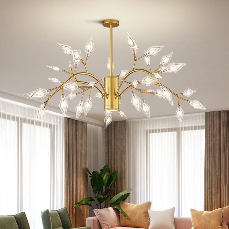 Simplicity Firefly Chandelier Light Acrylic Living Room LED Pendant Light Fixture 45 Gold Clearhalo 'Ceiling Lights' 'Chandeliers' 'Modern Chandeliers' 'Modern' Lighting' 2205826