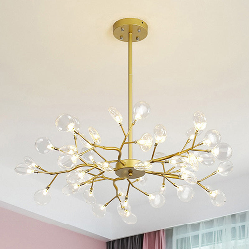 Branch Shaped Living Room LED Ceiling Lighting Metallic Postmodern Chandelier Light Fixture 45 Gold Clearhalo 'Ceiling Lights' 'Chandeliers' 'Modern Chandeliers' 'Modern' Lighting' 2205869