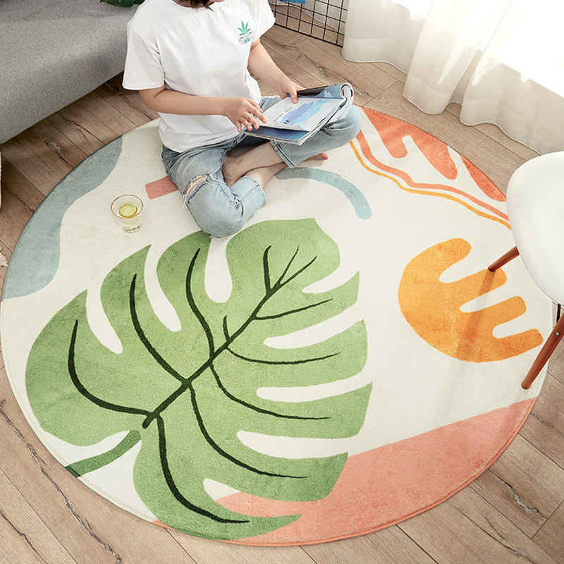 Cute Kids Room Rug Multi Color Plant Printed Area Carpet Polyster Anti-Slip Backing Machine Washable Rug Clearhalo 'Area Rug' 'Rug' 2207875