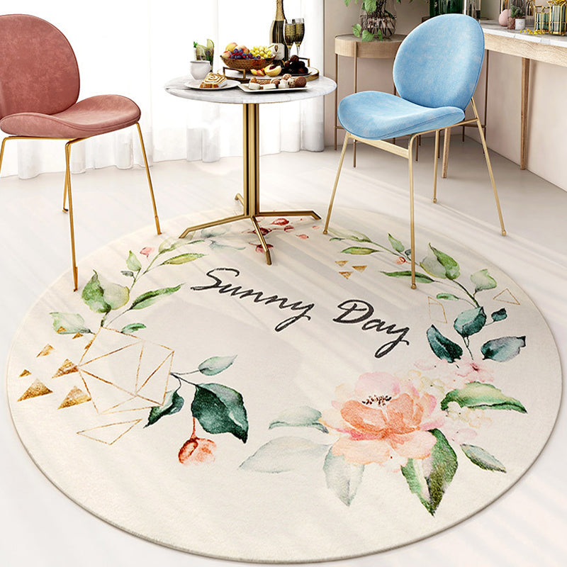 Cute Kids Room Rug Multi Color Plant Printed Area Carpet Polyster Anti-Slip Backing Machine Washable Rug Clearhalo 'Area Rug' 'Rug' 2207882