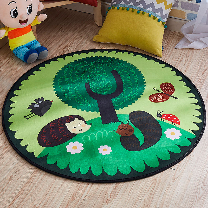 Multi Colored Comfort Rug Cotton Blend Animal Printed Rug Pet Friendly Easy Care Carpet for Childrens Room Clearhalo 'Area Rug' 'Rug' 2207886