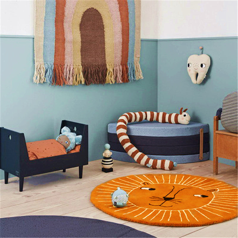 Multi-Colored Childrens Room Rug Relaxing Animal Print Area Carpet Cotton Blend Anti-Slip Backing Indoor Rug Clearhalo 'Area Rug' 'Rug' 2207923