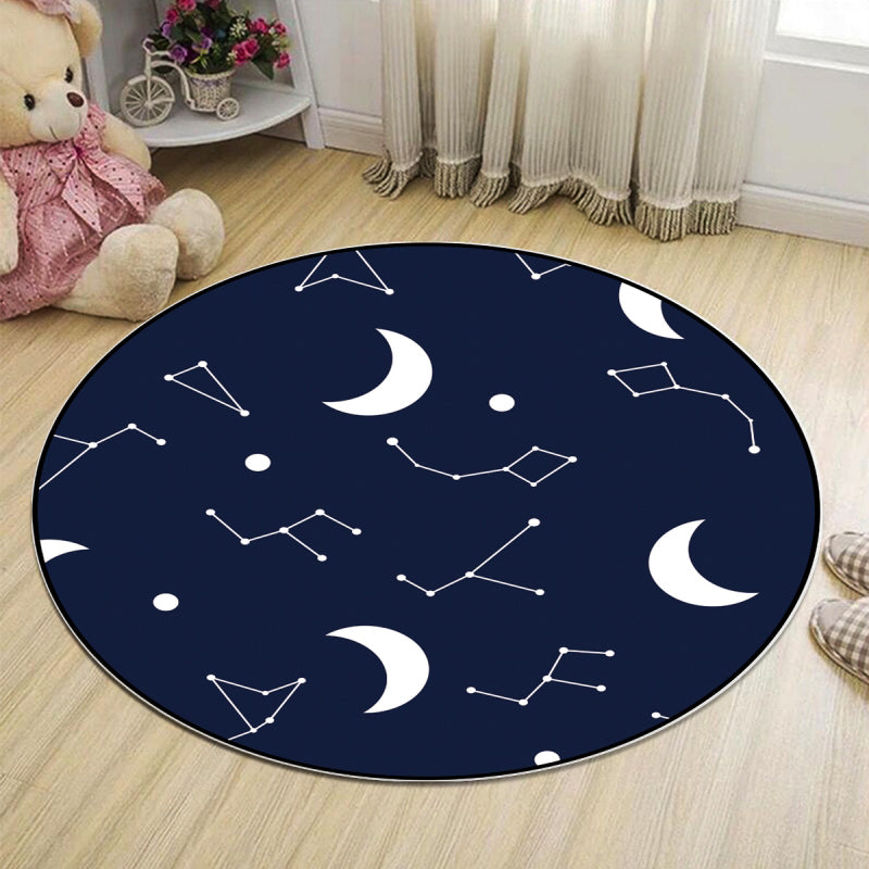 Abstract Bedroom Rug Multi Colored Cartoon Animal Print Indoor Rug Polypropylene Non-Slip Pet Friendly Carpet Navy Clearhalo 'Area Rug' 'Rug' 2207975