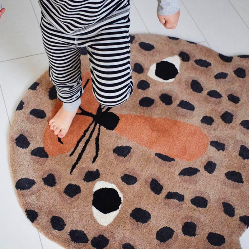 Irregular Shape Animal Patterned Rug Multi-Color Relaxing Carpet Cotton Blend Anti-Slip Washable Rug for Nursery Dark Brown Clearhalo 'Area Rug' 'Rug' 2208013