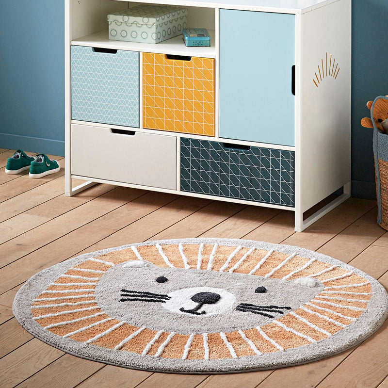 Irregular Shape Animal Patterned Rug Multi-Color Relaxing Carpet Cotton Blend Anti-Slip Washable Rug for Nursery Light Orange Clearhalo 'Area Rug' 'Rug' 2208015