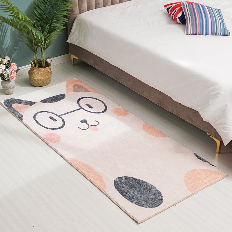 Designer Childrens Room Rug Multi Colored Cartoon Animal Patterned Carpet Cotton Blend Anti-Slip Backing Area Rug Clearhalo 'Area Rug' 'Rug' 2208071