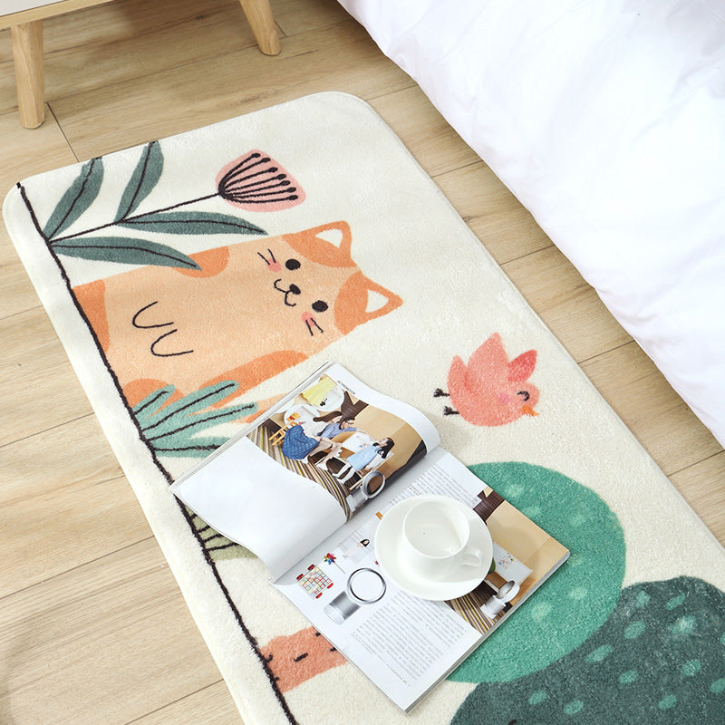 Casual Living Room Rug Multi-Colored Cartoon Plant Printed Rug Synthetics Pet Friendly Non-Slip Carpet Clearhalo 'Area Rug' 'Rug' 2208091