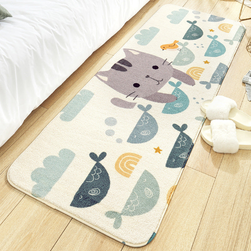 Multi Colored Cute Rug Polypropylene Cartoon Animal Pattern Carpet Anti-Slip Washable Area Rug for Kids Bedroom Clearhalo 'Area Rug' 'Rug' 2208103