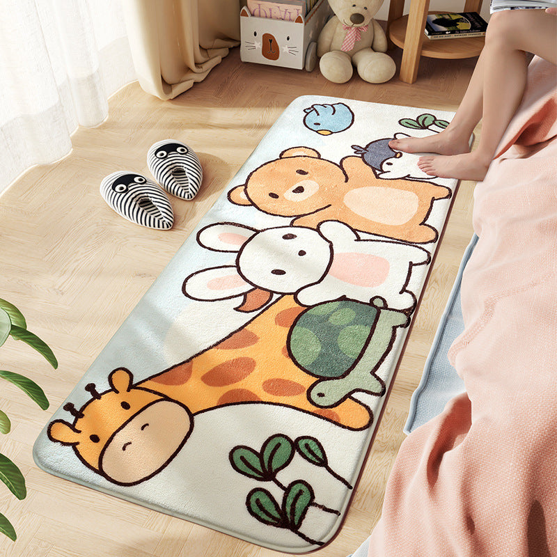 Comfort Childrens Room Rug Multi Colored Cartoon Animal Area Carpet Synthetics Easy Care Pet Friendly Rug Clearhalo 'Area Rug' 'Rug' 2208117