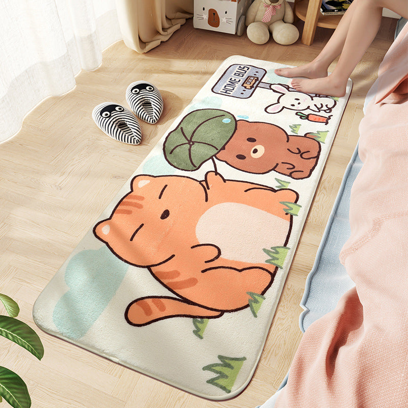 Comfort Childrens Room Rug Multi Colored Cartoon Animal Area Carpet Synthetics Easy Care Pet Friendly Rug Clearhalo 'Area Rug' 'Rug' 2208125