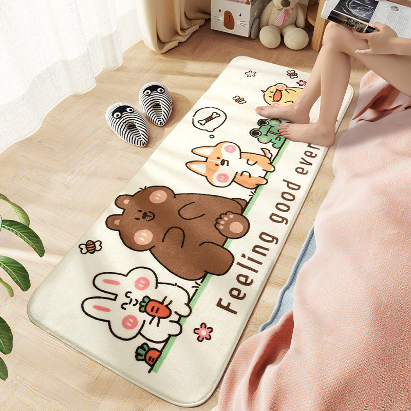 Comfort Childrens Room Rug Multi Colored Cartoon Animal Area Carpet Synthetics Easy Care Pet Friendly Rug Clearhalo 'Area Rug' 'Rug' 2208127