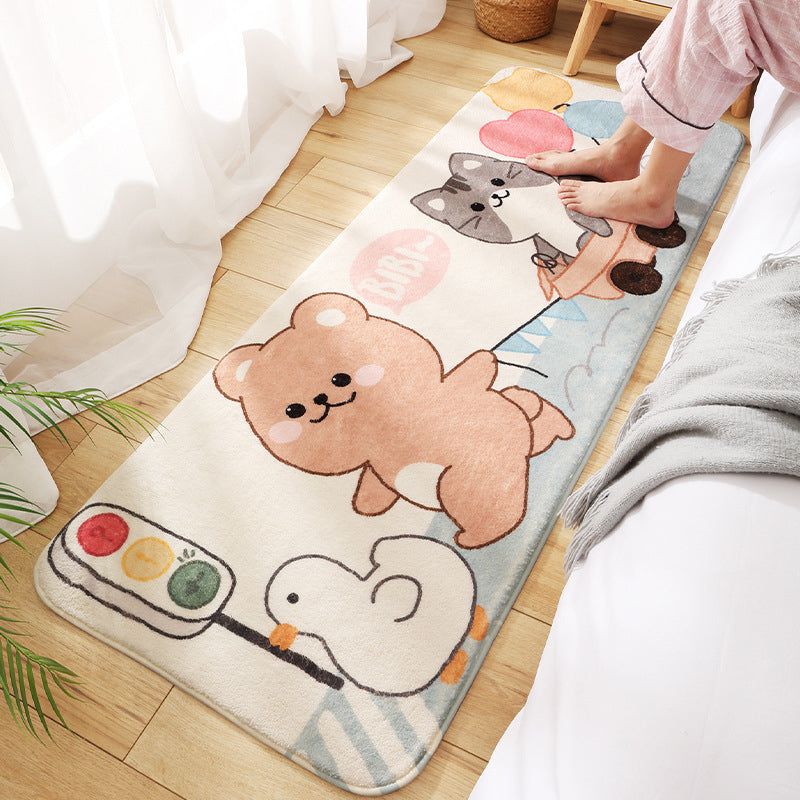 Relaxing Childrens Bedroom Rug Multi-Color Cartoon Animal Printed Carpet Polypropylene Anti-Slip Pet Friendly Rug Clearhalo 'Area Rug' 'Rug' 2208157