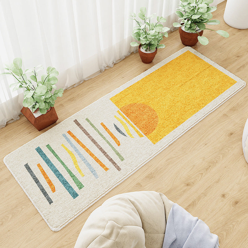 Casual Abstract Patterned Rug Multi Colored Cotton Blend Carpet Pet Friendly Washable Indoor Rug for Bedroom Dark Yellow Clearhalo 'Area Rug' 'Rug' 2208163