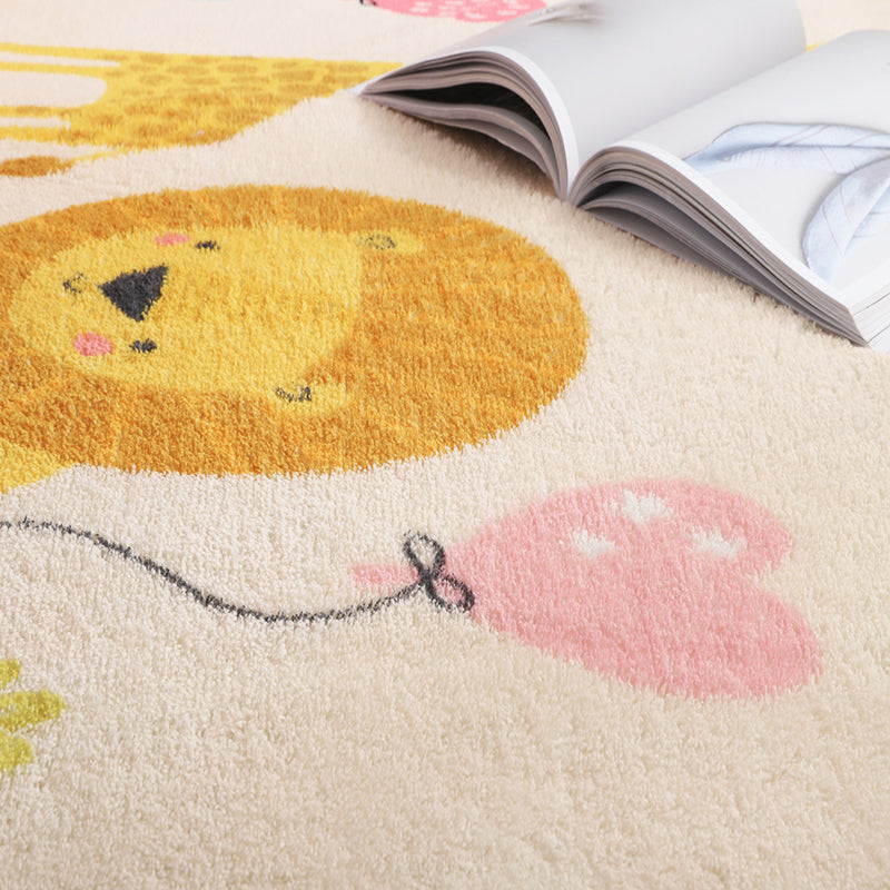 Natural Cartoon Animal Rug Multi-Color Cotton Blend Carpet Pet Friendly Washable Indoor Rug for Childrens Room Clearhalo 'Area Rug' 'Rug' 2208180