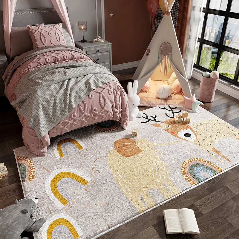 Multi-Color Childrens Bedroom Rug Calming Abstract Printed Carpet Cotton Blend Pet Friendly Area Rug Light Yellow Clearhalo 'Area Rug' 'Rug' 2208205