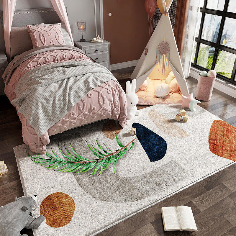 Multi-Color Childrens Bedroom Rug Calming Abstract Printed Carpet Cotton Blend Pet Friendly Area Rug Green Clearhalo 'Area Rug' 'Rug' 2208206