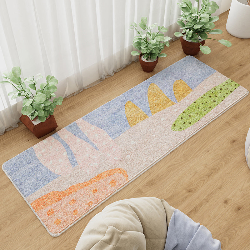 Multi-Color Childrens Bedroom Rug Calming Abstract Printed Carpet Cotton Blend Pet Friendly Area Rug Blue Clearhalo 'Area Rug' 'Rug' 2208207