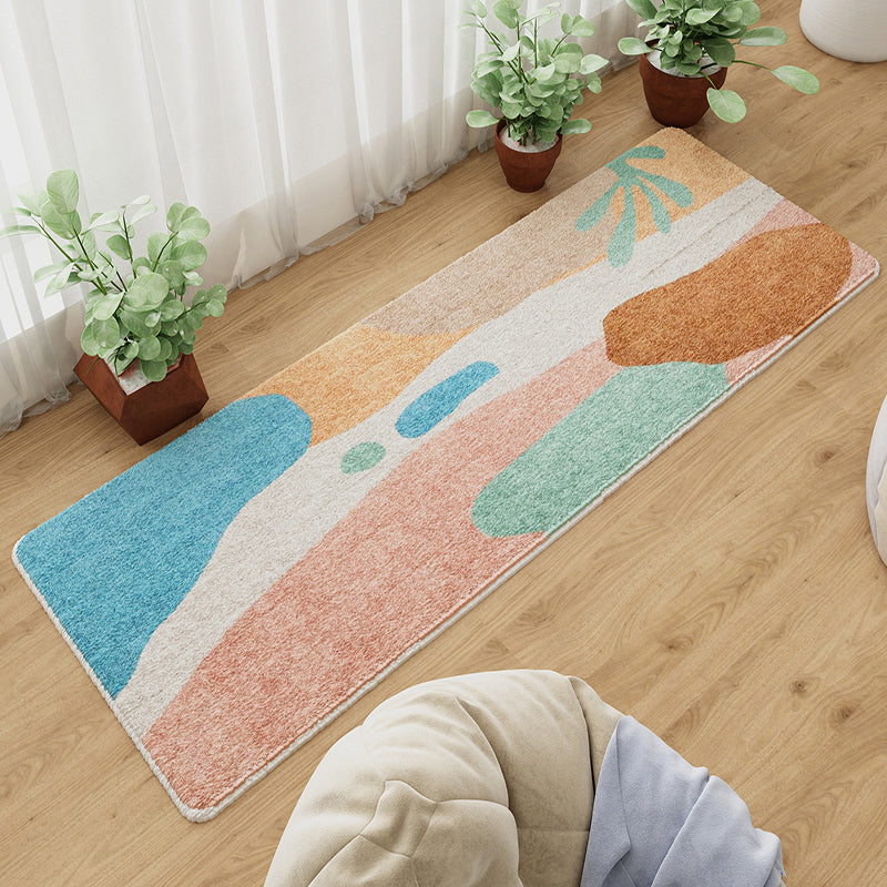 Multi-Color Childrens Bedroom Rug Calming Abstract Printed Carpet Cotton Blend Pet Friendly Area Rug Pink Clearhalo 'Area Rug' 'Rug' 2208208